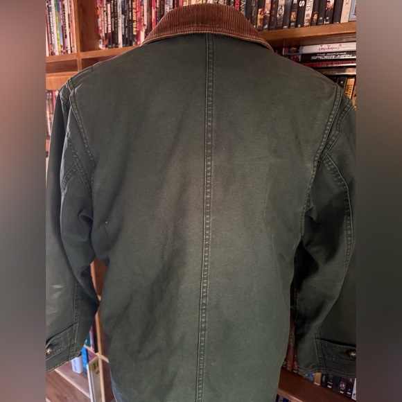 Vintage Lands' End Green Utility Chore Jacket with Brown Corduroy Collar XS - Picture 6 of 8